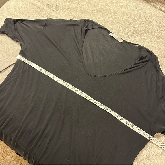 Free People Tiered Long Sleeve Oversized Deep Scoop Sunseeker Maxi T Dress Black - Picture 10 of 16